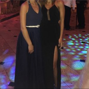 Forever 21 Black casual gown. Size S Mesh top/slit